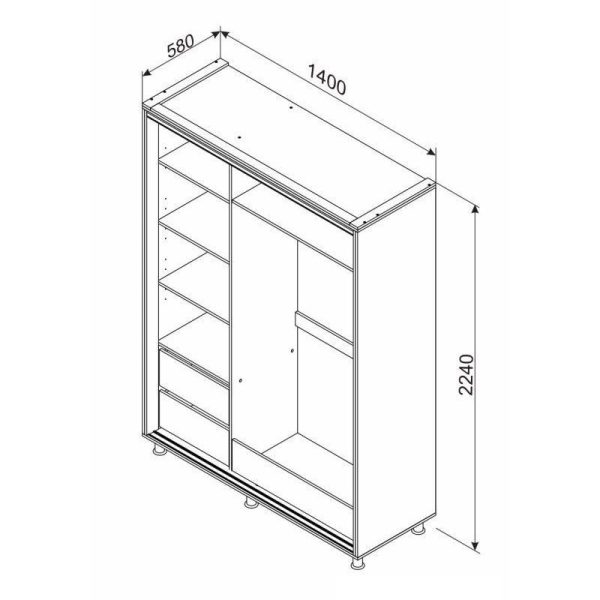 Dulap cu 2 usi glisante 013360 - imagine 2